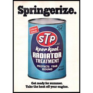 1971 STP Keep Kool Radiator Treatment Vintage Print Ad Man Cave Wall Art Photo